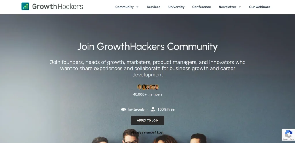 Join GrowthHackers Community: a Slack group for founders and marketers to collaborate on business growth and career development.