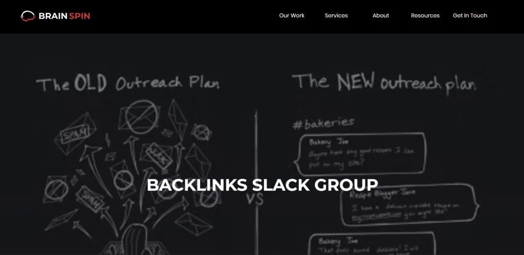Illustration comparing old outreach plans with new Slack community strategies for backlinks.